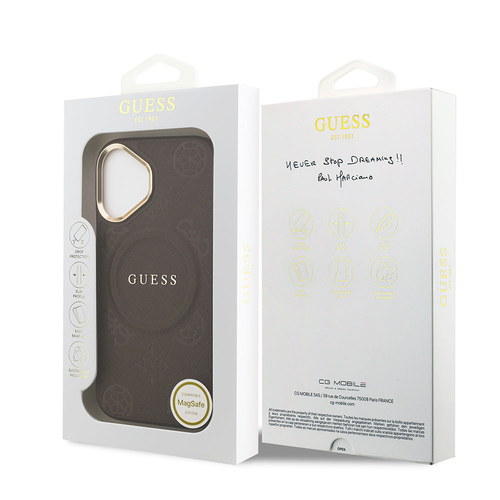 Guess iPhone 17 Orjinal Lisanslı M-safe Şarj Özellikli Sıcak Baskılı Yazı Logolu PU Deri Peony Kılıf Guess iPhone 17 Orjinal Lisanslı M-safe Şarj Özellikli Sıcak Baskılı Yazı Logolu PU Deri Peony Kılıf